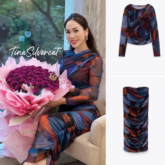 BLOGGER'S FAVE! Zara 2 Pc Printed Tulle Skirt And Top NWT - Picture 17 of 17